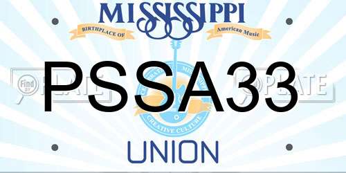 PSSA33 Mississippi License Plate