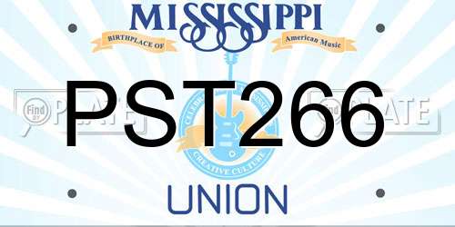 PST266 Mississippi License Plate