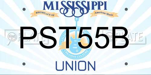 PST55B Mississippi License Plate