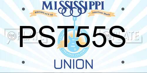 PST55S Mississippi License Plate