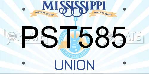 PST585 Mississippi License Plate