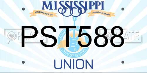 PST588 Mississippi License Plate