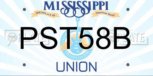 PST58B Mississippi License Plate