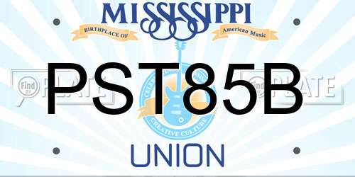 PST85B Mississippi License Plate
