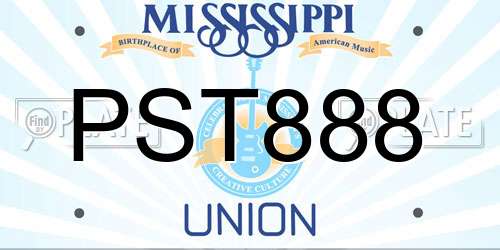 PST888 Mississippi License Plate