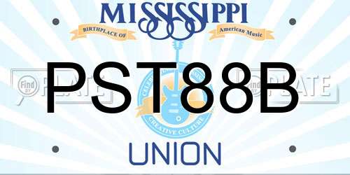 PST88B Mississippi License Plate