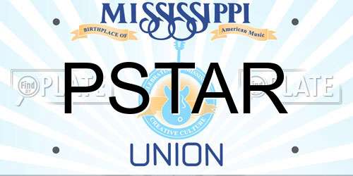 PSTAR Mississippi License Plate