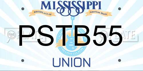 PSTB55 Mississippi License Plate