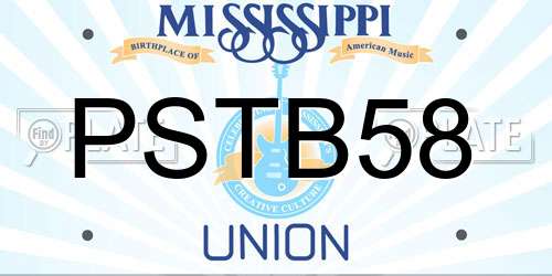 PSTB58 Mississippi License Plate