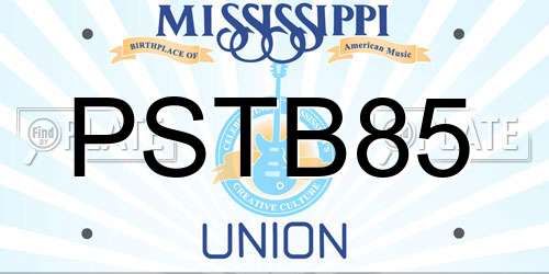 PSTB85 Mississippi License Plate