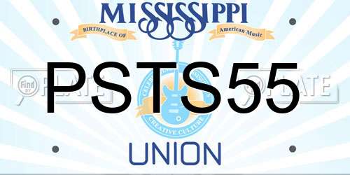 PSTS55 Mississippi License Plate