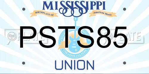 PSTS85 Mississippi License Plate