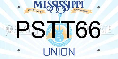 PSTT66 Mississippi License Plate