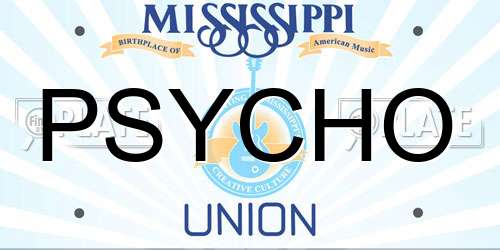 PSYCHO Mississippi License Plate