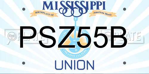 PSZ55B Mississippi License Plate