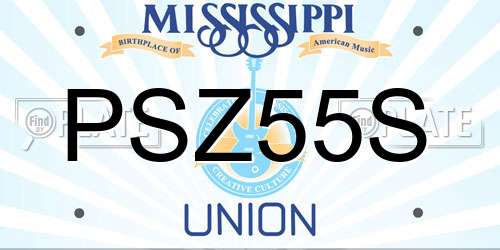 PSZ55S Mississippi License Plate