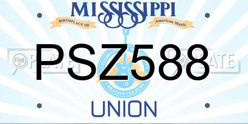 PSZ588 Mississippi License Plate