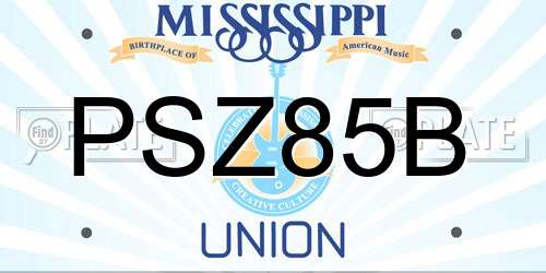 PSZ85B Mississippi License Plate