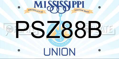 PSZ88B Mississippi License Plate