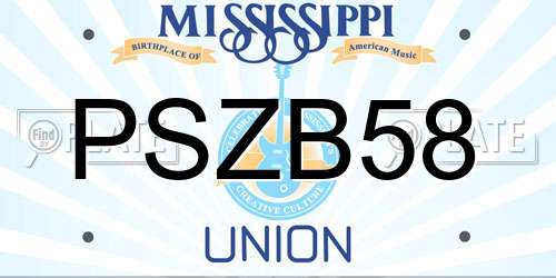 PSZB58 Mississippi License Plate
