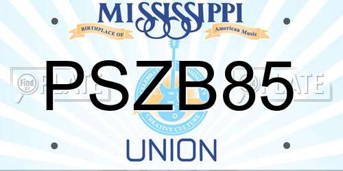 PSZB85 Mississippi License Plate