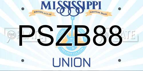 PSZB88 Mississippi License Plate