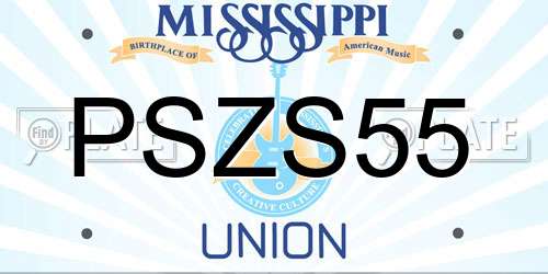 PSZS55 Mississippi License Plate