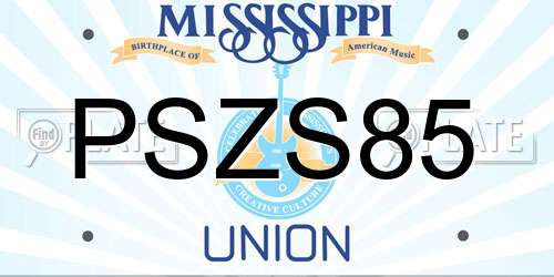 PSZS85 Mississippi License Plate