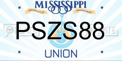 PSZS88 Mississippi License Plate