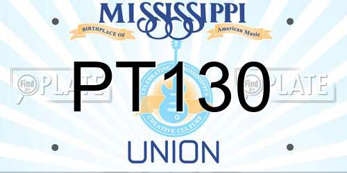 PT130 Mississippi License Plate
