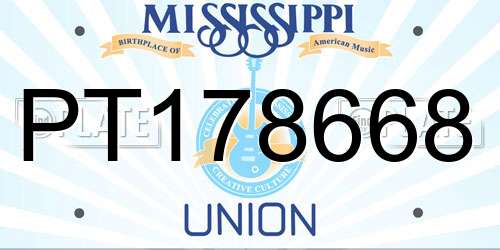 PT178668 Mississippi License Plate