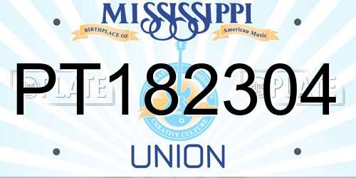 PT182304 Mississippi License Plate