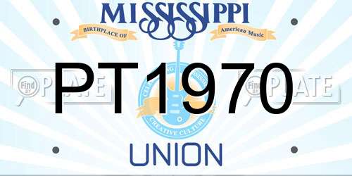 PT1970 Mississippi License Plate
