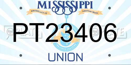 PT23406 Mississippi License Plate