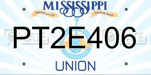 PT2E406 Mississippi License Plate