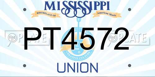 PT4572 Mississippi License Plate