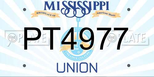 PT4977 Mississippi License Plate