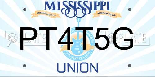 PT4T5G Mississippi License Plate