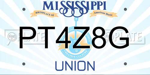 PT4Z8G Mississippi License Plate