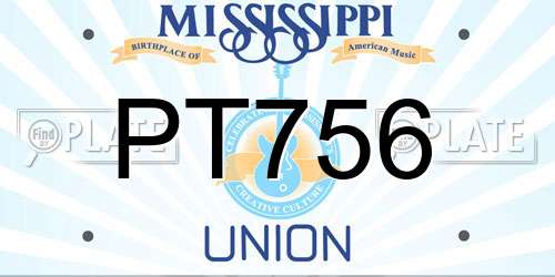 PT756 Mississippi License Plate