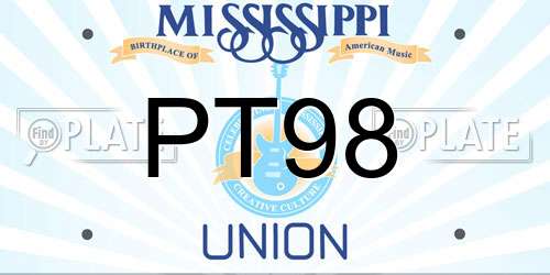 PT98 Mississippi License Plate