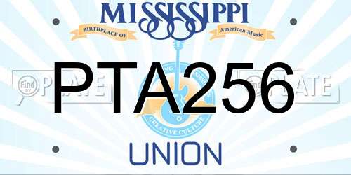 PTA256 Mississippi License Plate