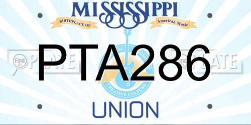 PTA286 Mississippi License Plate