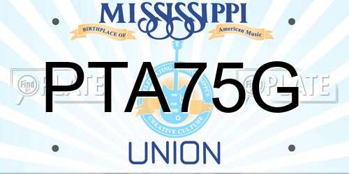 PTA75G Mississippi License Plate