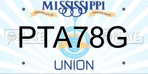 PTA78G Mississippi License Plate
