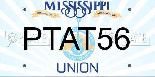 PTAT56 Mississippi License Plate