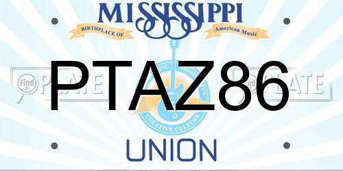 PTAZ86 Mississippi License Plate