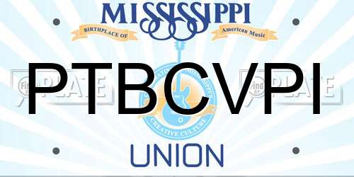 PTBCVPI Mississippi License Plate