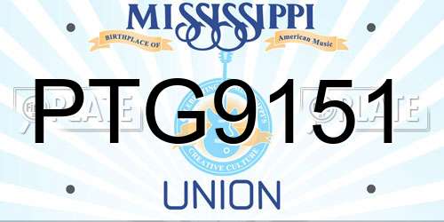 PTG9151 Mississippi License Plate