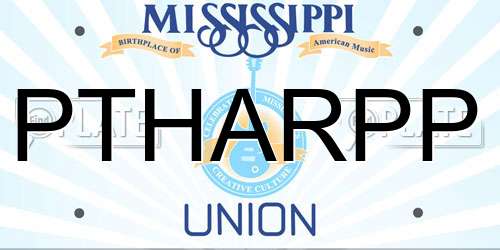 PTHARPP Mississippi License Plate